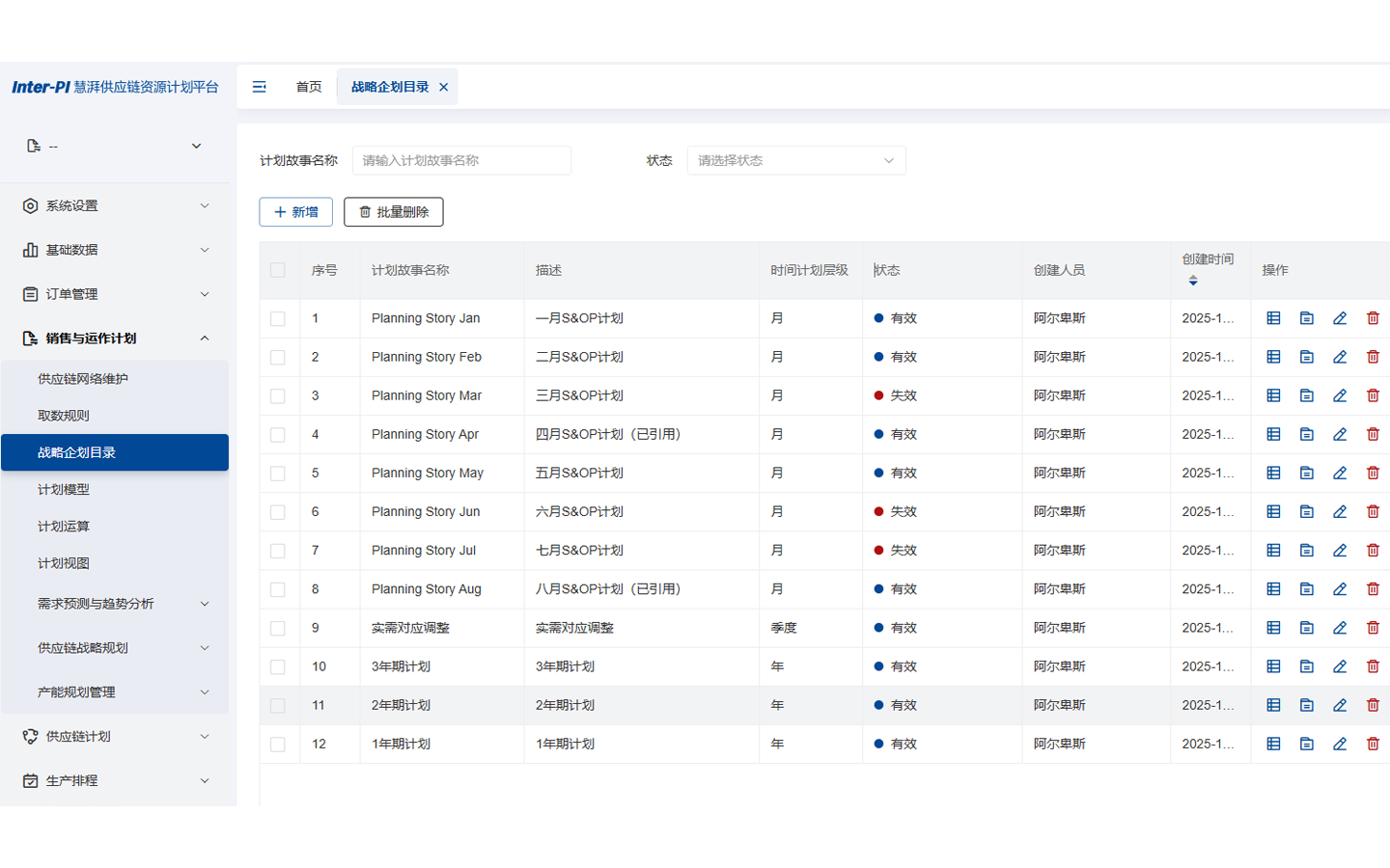 S&OP产销协同计划系统